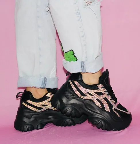 Tenis chunky negros sale