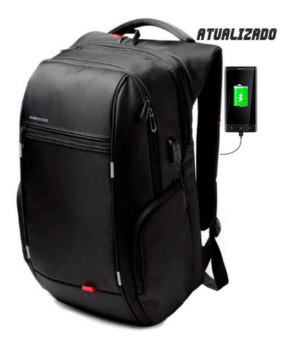 Mochila Anti Furto Usb Notebook Impermeável Kingsons Origina
