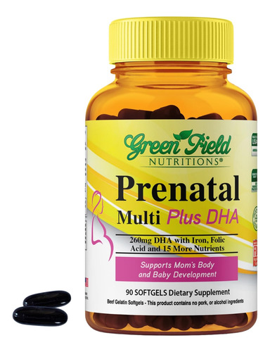 Greenfield Nutritions - Vitaminas Prenatales Halal Con Dha Y