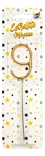 Vela Sparkle Numero 9 Dorado - Lollipop