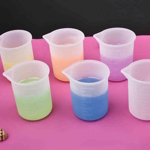 Vaso Silicona Medidor Preparar Resina 100ml + 4 Pipetas 3ml Color Transparente