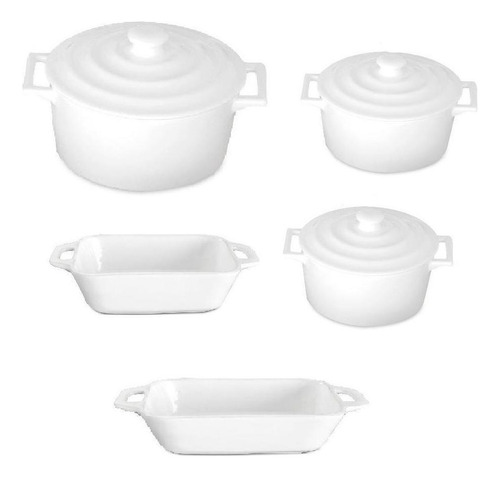 Kit Para Servir Jantar E Almoço - 2 Travessa 3 Caçarola