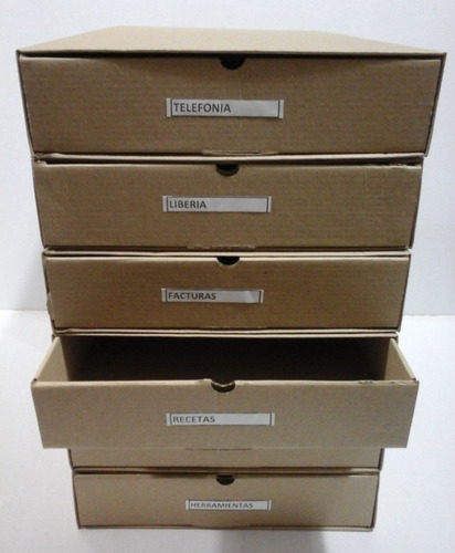 Imagen 7 de 7 de 8 Cajas Cajoneras Organizadoras B/f 39x29x6 Corrugado