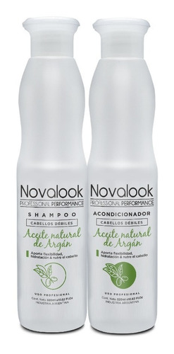 Shampoo Acondicionador Argan Novalook 320ml Combo Kit Peluqu