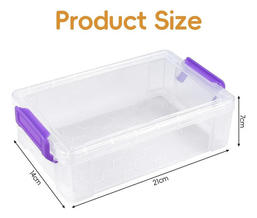 - Cajas De Lápices Apilables De Plástico Transparente, 4