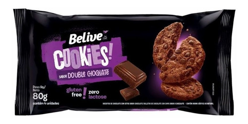 Belive Cookie S/ Glúten E Leite Double Choco Dp 10 Un