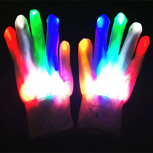 2 Guantes Con Luz Led Con 6 Modos De Iluminación, Rojo