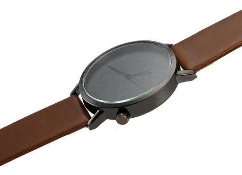 Acero Hombres S Reloj Clásico Moderno De Cuero De Imit...