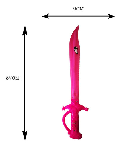 6 Pza De Espada Luminosa Chica Tiburón Luz Led Juguete Niños Color COMBINADO