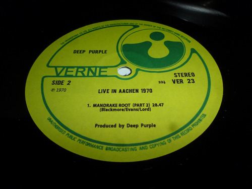 Lp Deep Purple - Live In Aachen 1970 Made In France Raro