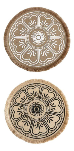 2 Uds Mantel Individual Tapete De Lino Vajilla Posavasos