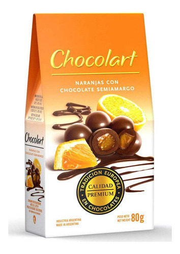 Chocolart Naranjas Con Chocolate Semiamargo 80g