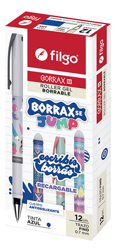 Lapicera Bolígrafo Roller Borrable Filgo Borrax Se Jump X12u Color de la tinta Azul