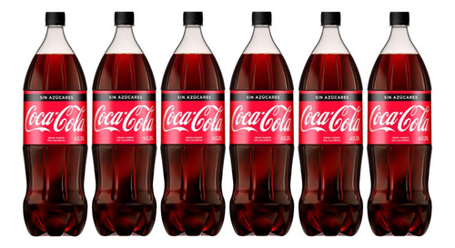 Gaseosa Coca Cola Zero Sin Azucar 2,25 Lts X6 Botella Oferta