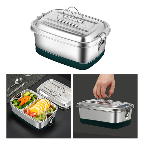 Contenedor De Comida De Almuerzo De Metal A 1200ml 2 Niveles