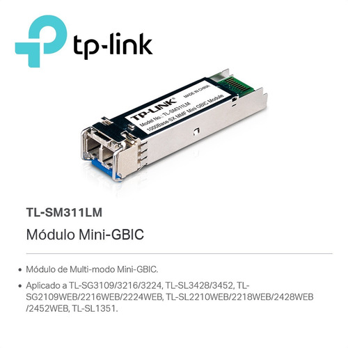 Módulo Sfp Mini-gbic Fibra Multimodo Lc, Tp Link Tl-sm311lm