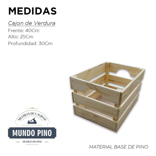 Imagen 2 de 6 de Cajones De Verduras Nuevos X 6 Unidades En Pino Mundopino