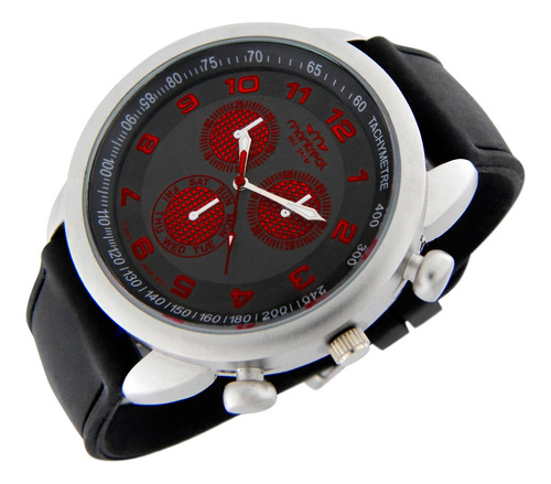 Reloj Pulsera Montreal Hombre Ml1208 Caja Metal Malla Caucho