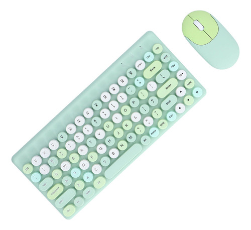 ~ Combinação De Teclado Verde Verde E Mouse Usb Wireless