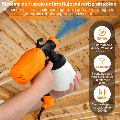// Pistola De Pintura Pulverizador De Tinta 900ml 3 Modos