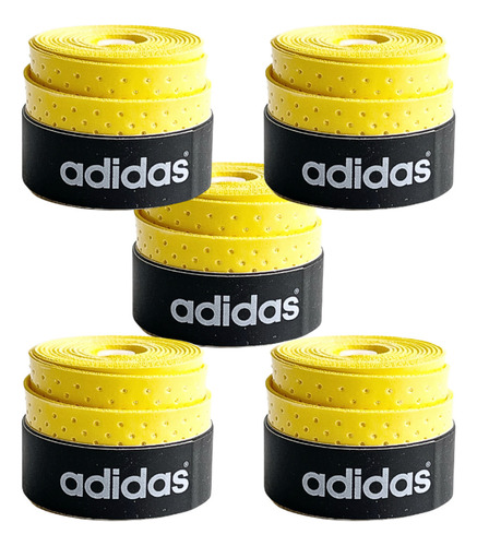 5 Over Grips Microperfurados Beachtennis Tênis Squash Padel Cor Amarelo