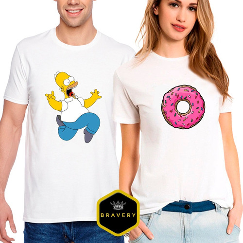 Pack Remeras Homero San Valentin - Parejas - Los Simpson