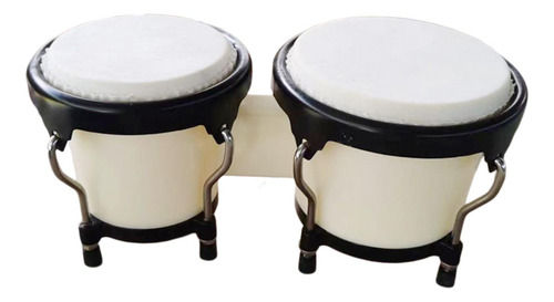 Conjunto De Percussão Bongos Tambor Africano Branco