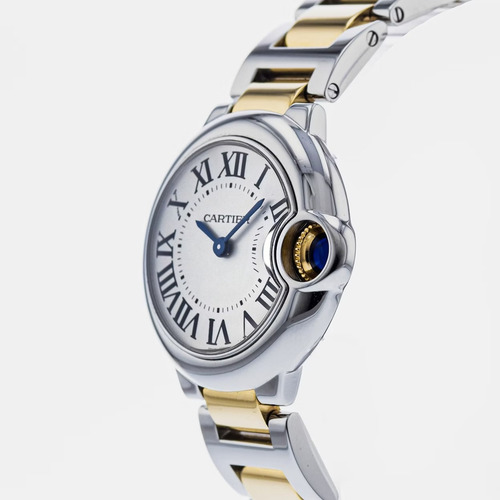 Relógio Cartier Ballon Bleu Feminino, Com Pedra Azul Aço E Dourado Aço Branco (Recondicionado)