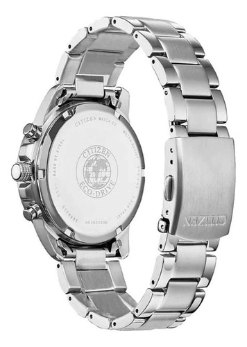 Reloj Citizen Ecodrive Chrono Para Hombre At020056l Ss Color de la malla Plateado Color del bisel Plateado Color del fondo Azul
