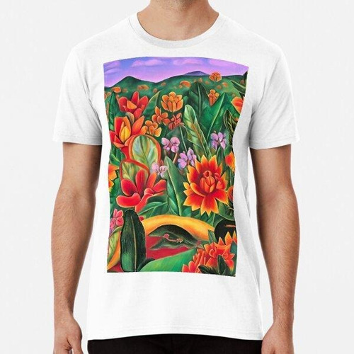 Remera Paisaje Mexicano - Estilo Frida Kahlo Algodon Premium