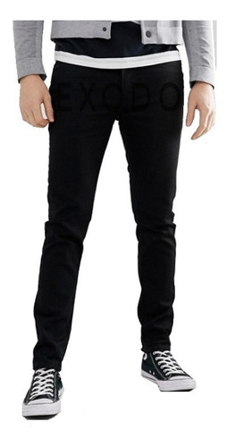 Jeans Elasticado Negro Hombre Slim Fit / Pantalon  Talla 44