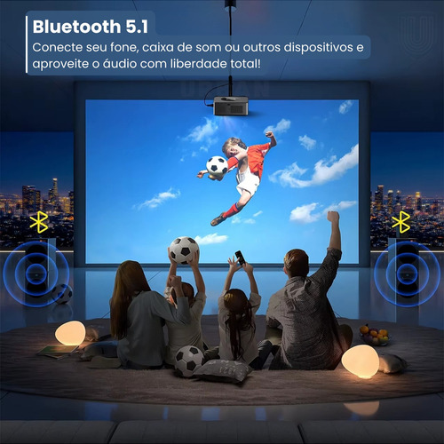 Projetor Smart 30000 Lumens Full Hd 4k Android Bluetooth Wifi Com Suporte Para Projetor