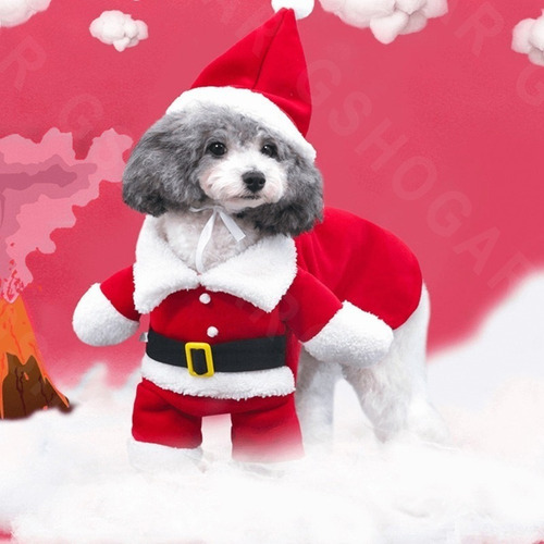 Imagen 7 de 8 de Desfraces Traje Gorros Santa Gatos Perro Pequeño S Navideño