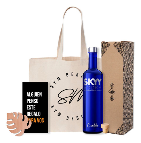 Combo Kit Skyy Vodka 750ml Grabado