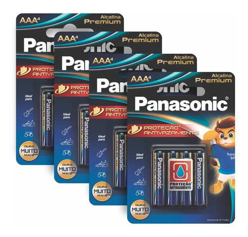 16 Pilhas Alcalinas Panasonic Premium  Aaa 