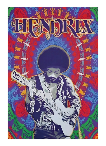 Jimi Hendrix Musica Póster 48x33 Cm