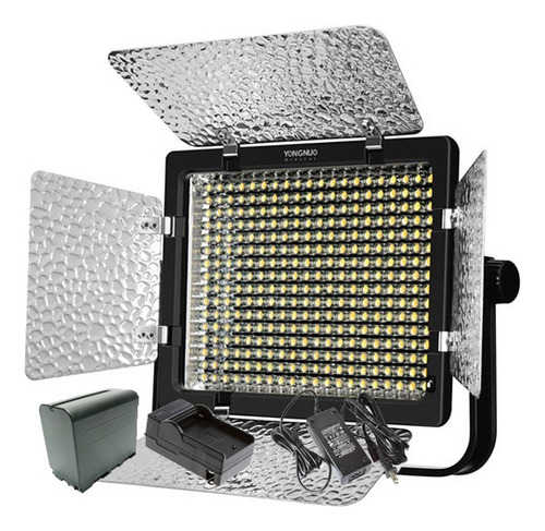 Iluminador LED Yongnuo Yn320 5500k, F970, carga, fuente de estructura negra, 110 V/220 V