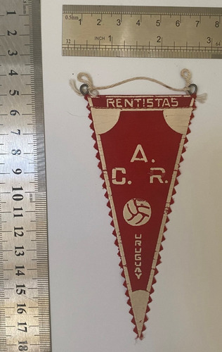 Banderín Rentistas Fútbol Uruguay 12,5 Cm Largo Tela, B10