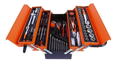 Caja Metálica De Herramienta Para Vehículos 85 Piezas Equus Color Naranja