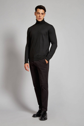 Sweater Devré Polera Liso Negra Hombre 60d000188002