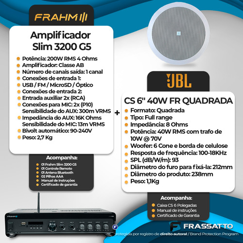 Som Ambiente Academia Optical Bluetooth + 12 Arandelas Jbl