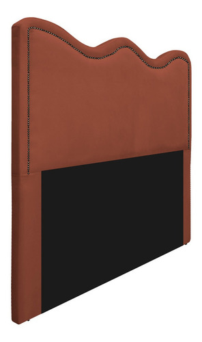 Cabeceira Casal Bari P02 140 Cm Para Cama Box Suede Cor Terracota