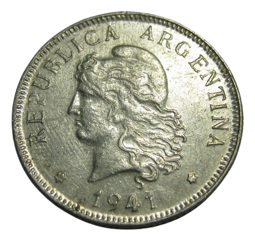 Argentina Niquel 50 Centavos 1941 Falsa De Epoca ? (Usado)