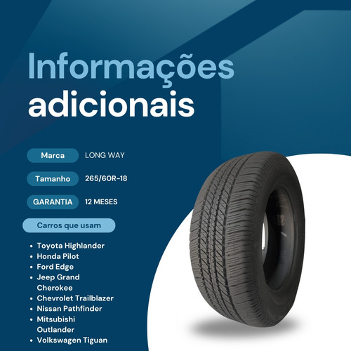 Pneu 265/60 R18 Longway Aro18excelente Performance Para Suv