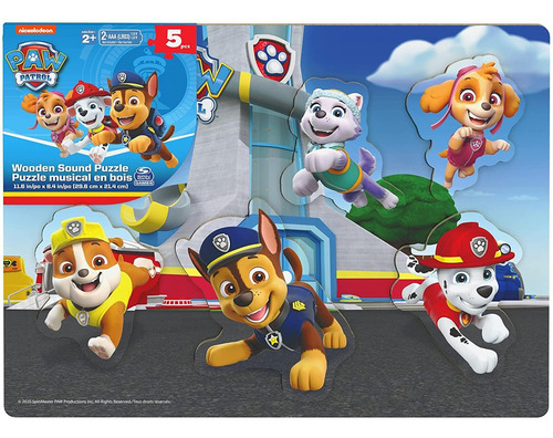 Rompecabezas 5 Piezas Sonidos Madera Multicolor Paw Patrol
