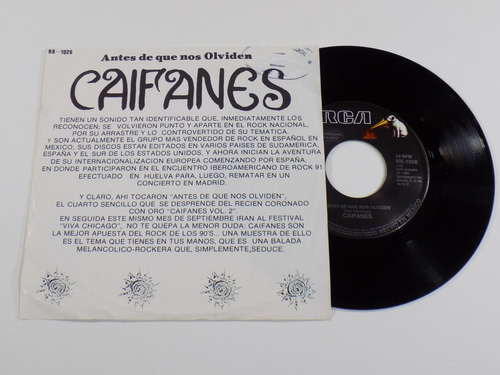 Caifanes Antes De Que Nos Olviden Vinilo 7' 45rpm Promo 1991