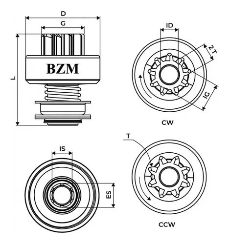 せんよ Pinhão Impulsor De Partida Bzm 12839 / 99.12839.0 - Novo | Frete