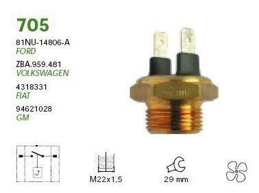Imagen 1 de 7 de Bulbo Electro Ventilador Chevrolet Chevette Corcel Escort