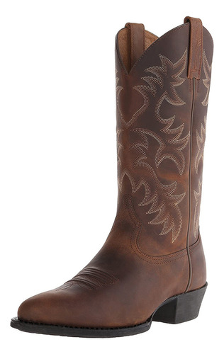 Botas Western Hombre Vaquero Bordadas Marrón Caramelo