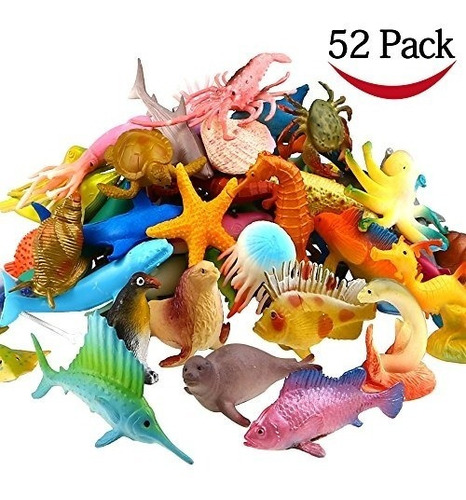 Ocean Sea Animal, 52 Pack Surtido De Mini Vinilo Plástico A